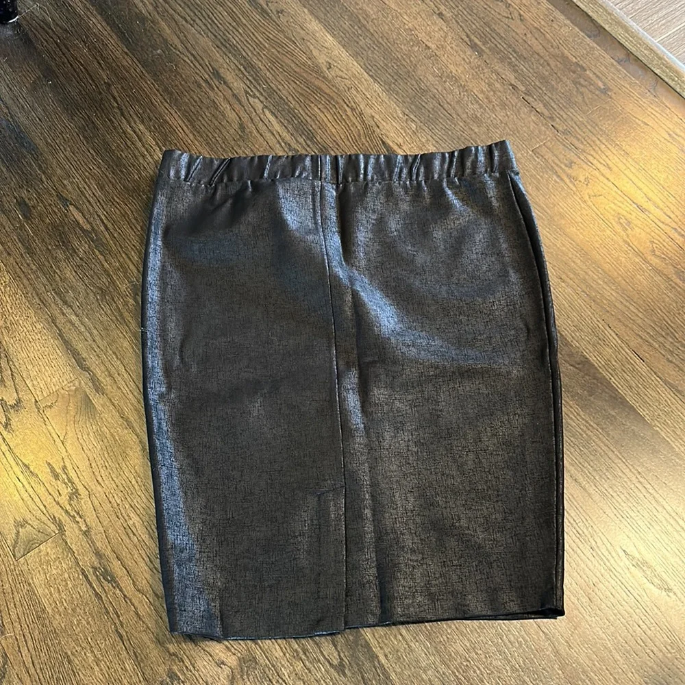 Torrid Pencil Skirt Black Coated Ponte Knit Faux Leather Textured 3 3X NEW NWT
